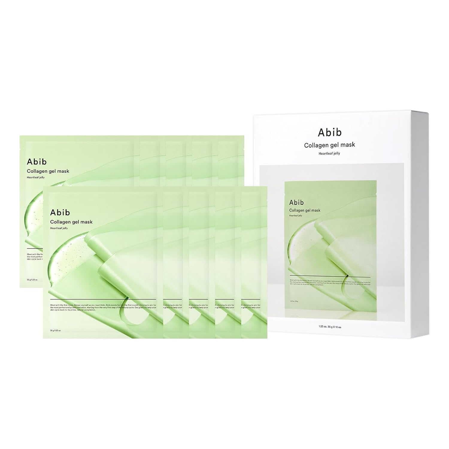 Collagen Gel Mask 35g X 10ea #Heartleaf Jelly, Abib-1