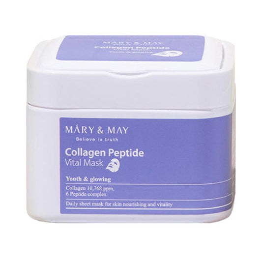 Collagen Peptide Vital Mask Sheets 30 Sheets, MARY & MAY MARY & MAY Facial Mask