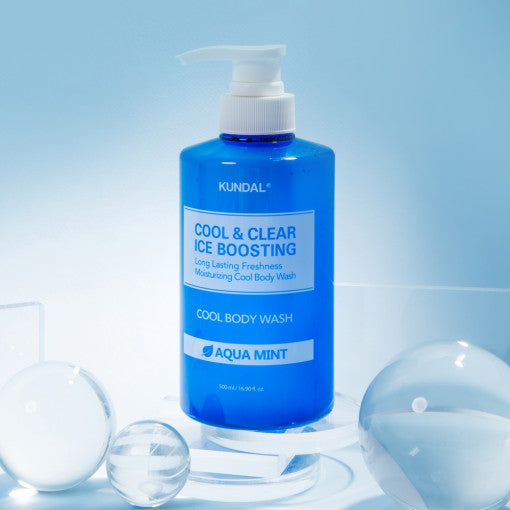 Cool & Clear Ice Boosting Cool Body Wash 500ml #Aqua Mint, KUNDAL-1