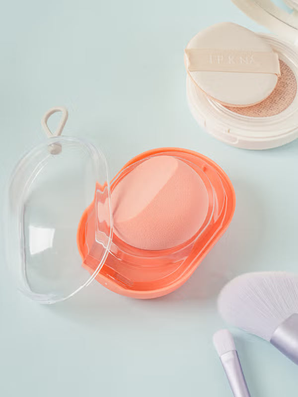 Daiso Half-Moon Makeup Puff & Case Set