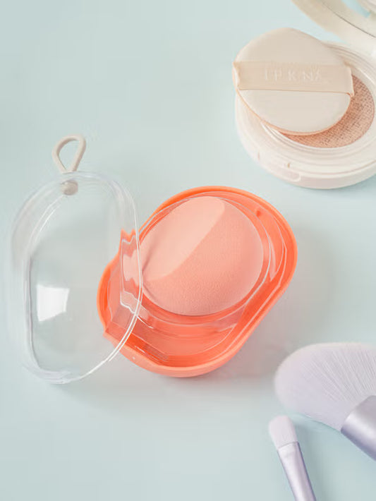 Daiso Half-Moon Makeup Puff & Case Set