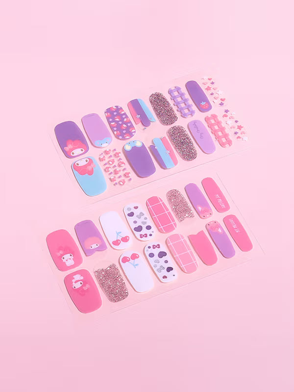 Daiso My Melody Gel Nail Strips (16 Pieces)