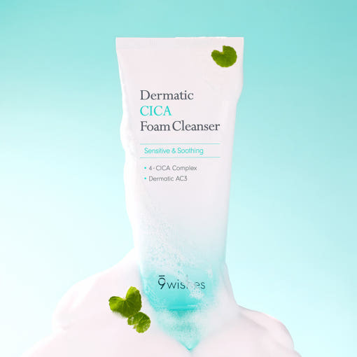 Dermatic CICA Foam Cleanser 150ml, 9wishes 9wishes Cleansing Foam