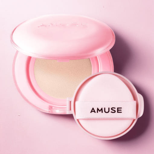 Dew Power Vegan Cushion SPF 50+ PA++++ SET 15g + 15g(Refill) (4 Colors), AMUSE AMUSE Cushion Foundation