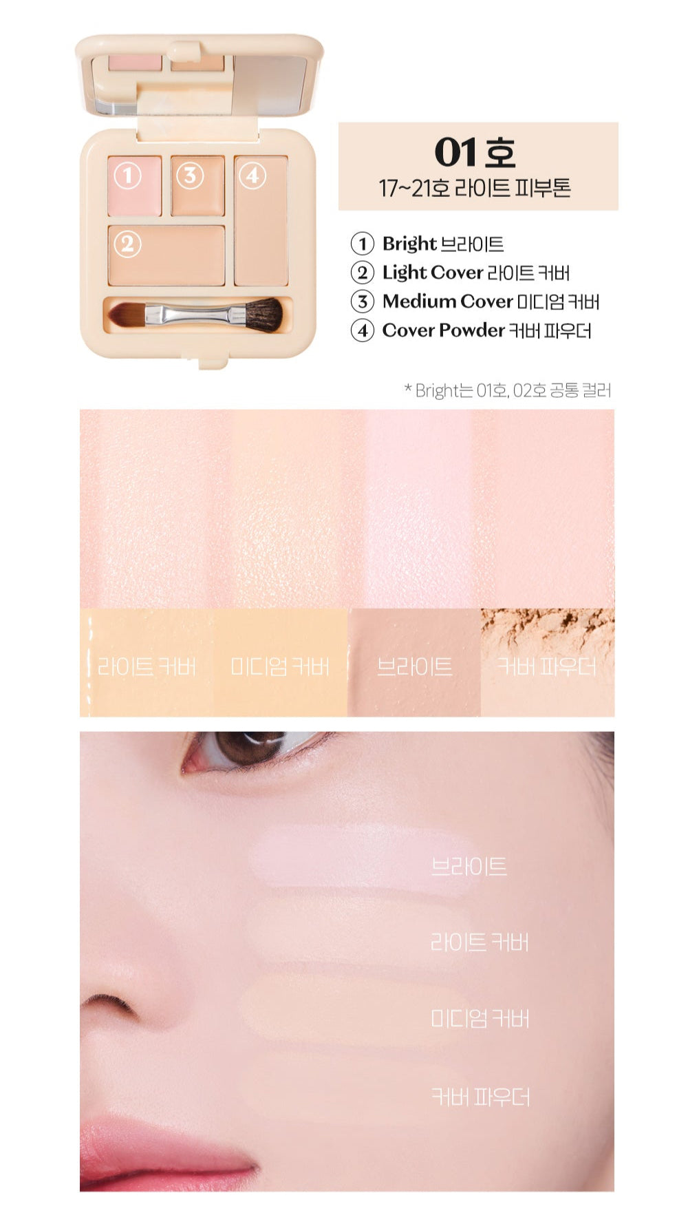 Double Lasting Artist Concealer Palette 5.3g, ETUDE ETUDE Face Concealer