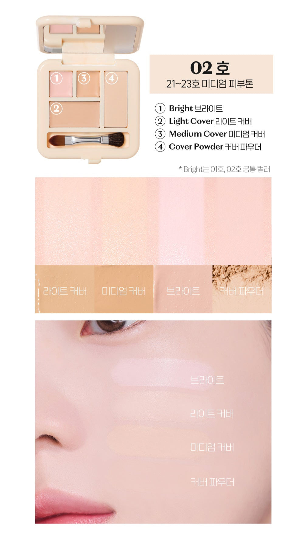 Double Lasting Artist Concealer Palette 5.3g, ETUDE ETUDE Face Concealer