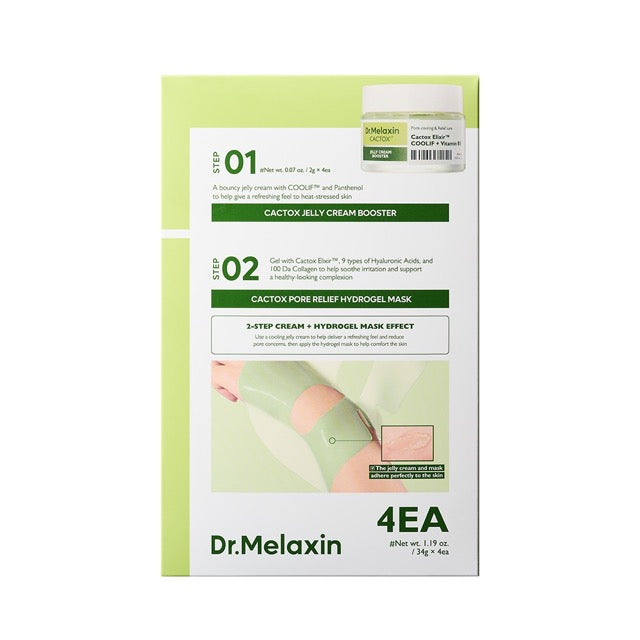 Dr.Melaxin Cactox Jelly Cream Booster & Pore Relief Hydrogel Mask Set 4ea Dr.Melaxin Jelly masks