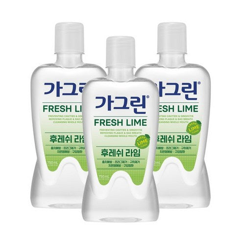 FRESH LIME Mouthwash 750mlX3ea, Gagreen Gagreen Mouthwash
