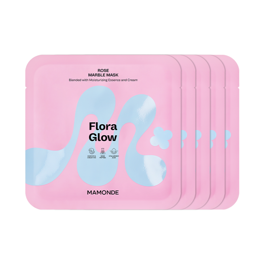 Flora Glow Rose Marble Mask 36g X 5ea, Mamonde Mamonde Jelly Sheet Mask