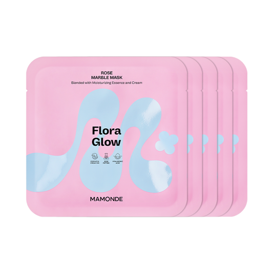 Flora Glow Rose Marble Mask 36g X 5ea, Mamonde Mamonde Jelly Sheet Mask