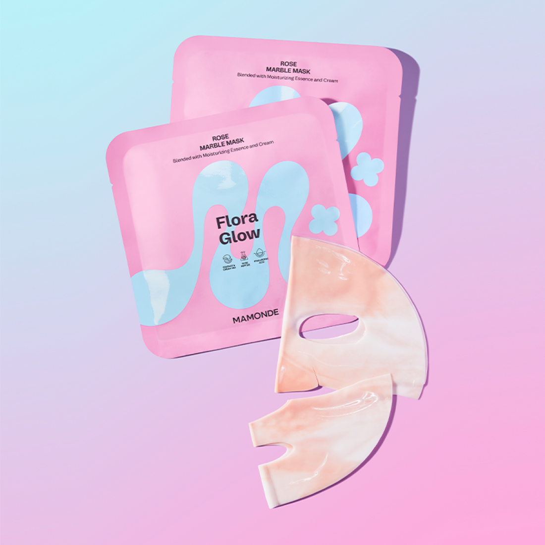 Flora Glow Rose Marble Mask 36g X 5ea, Mamonde Mamonde Jelly Sheet Mask