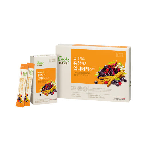Good Base Korean Red Ginseng with Elderberry 10ml*30Sticks, Jung Kwan Jang Jung Kwan Jang Red Ginseng