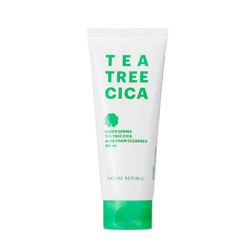 Green Derma Tea Tree Cica Acne Foam Cleanser 150ml, NATURE REPUBLIC NATURE REPUBLIC Cleansing Foam