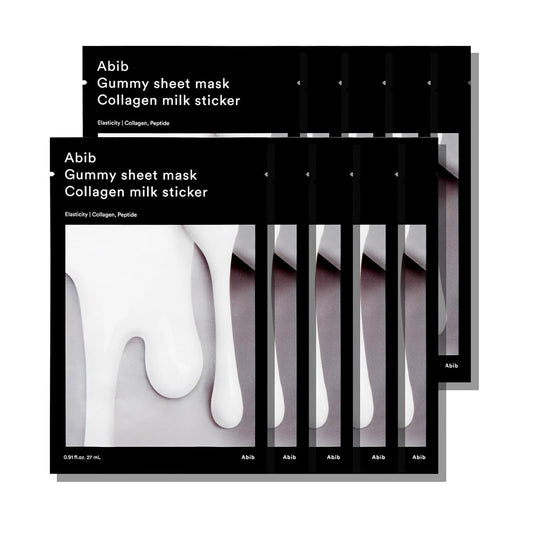 Gummy Sheet Mask Collagen Milk Sticker 27ml X 10ea, Abib Abib Sheet Mask