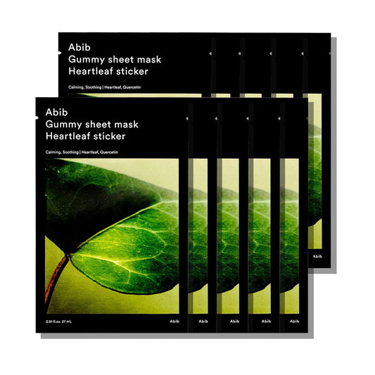 Gummy Sheet Mask Heartleaf Sticker 27ml X 10ea, Abib Abib Sheet Mask