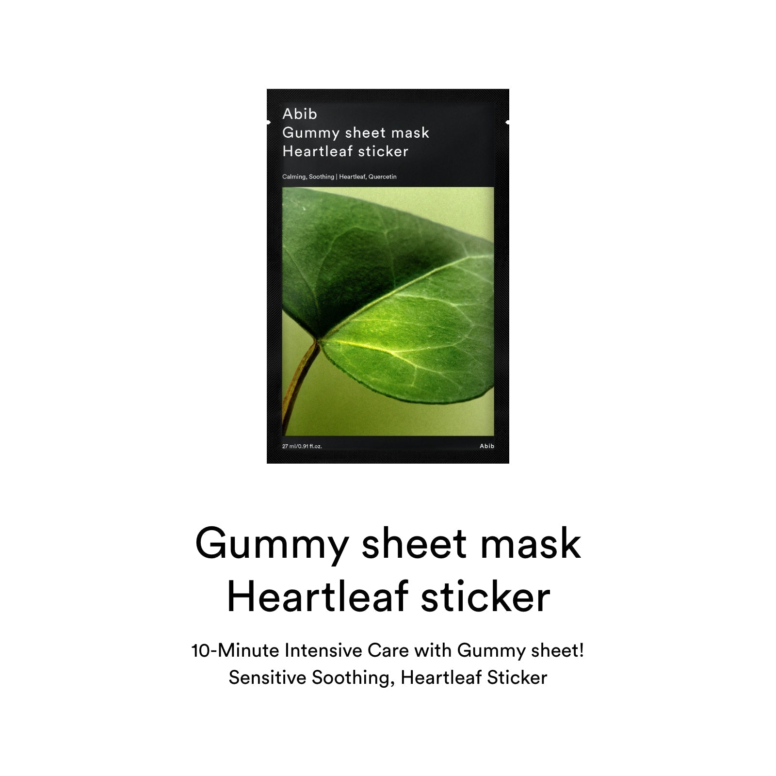Gummy sheet mask Heartleaf sticker 27ml, Abib Abib Facial Mask