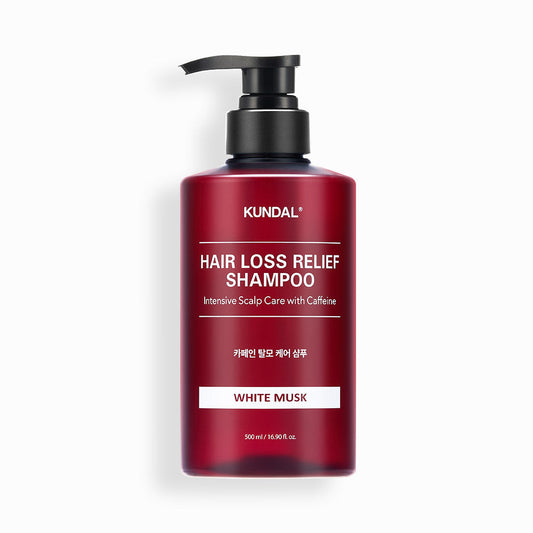 HAIR LOSS RELIEF SHAMPOO Intensive Scalp Care with Caffeine 500ml #WHITE MUSK, KUNDAL-1