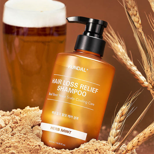 HAIR LOSS RELIEF SHAMPOO Real Beer Yeast Scalp Cooling Care 500ml, KUNDAL KUNDAL Shampoo