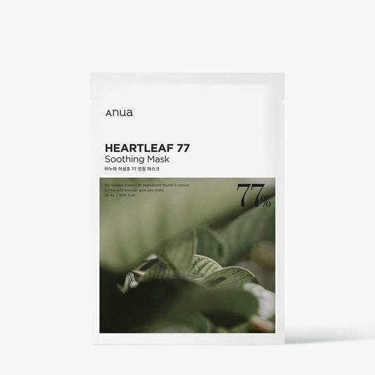 HEARTLEAF 77% SOOTHING SHEET MASK 25ml X 10ea, Anua Anua Facial Mask