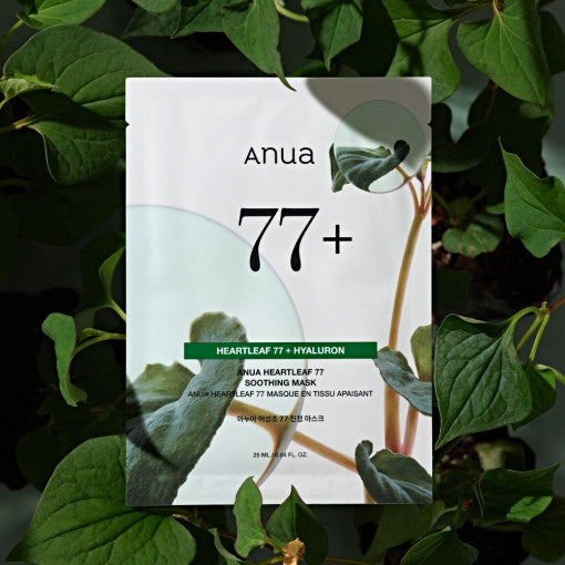 HEARTLEAF 77% SOOTHING SHEET MASK 25ml X 10ea, Anua Anua Facial Mask