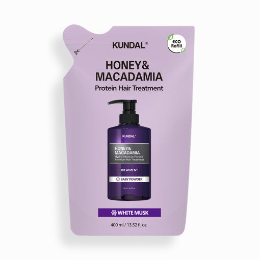 HONEY & MACADAMIA Nature Shampoo (Refill) 400ml #WHITE MUSK, KUNDAL