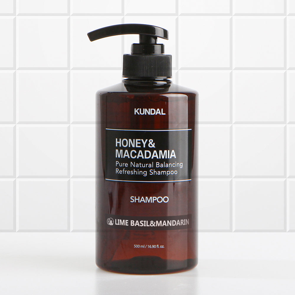  HONEY&MACADAMIA Pure Natural Balancing Refreshing Shampoo 500ml #LIME BASIL&MANDARIN, KUNDAL-1