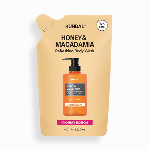 HONEY & MACADAMIA Refreshing Body Wash (Refill) 400ml #CHERRY BLOSSOM, KUNDAL