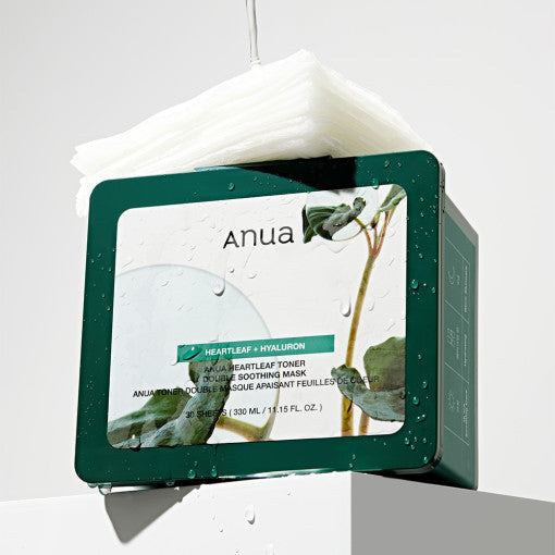 Heartleaf Toner Double Soothing Mask 30 Sheets(330ml), Anua Anua Sheet Mask