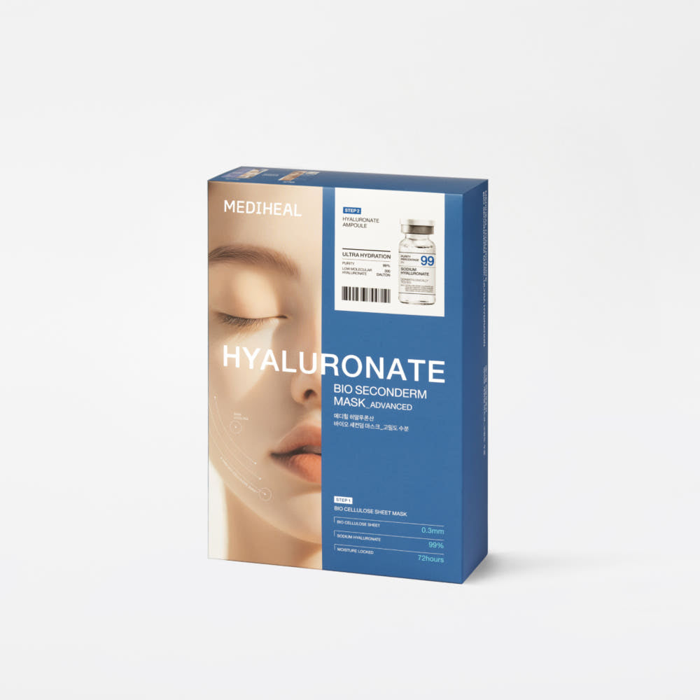 Hyaluronate Bio Seconderm Mask Deep Moisturizing (Ampoule 4ml + Mask 23ml) X 10ea, MEDIHEAL MEDIHEAL Jelly Sheet Mask
