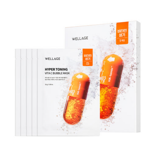 Hyper Toning Vita C Bubble Mask 25g X 5ea, WELLAGE WELLAGE Sheet Mask