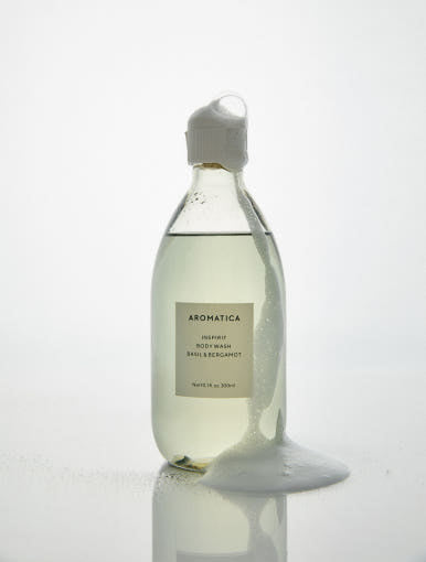 Inspirit Body Wash Basil & Bergamot 300ml, AROMATICA AROMATICA Body Wash