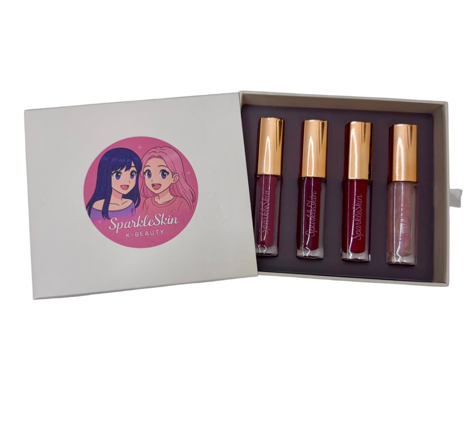Juicy Lip Tint Set (4 PCS) – Long-Lasting, Hydrating Color | SparkleSkin K-Beauty