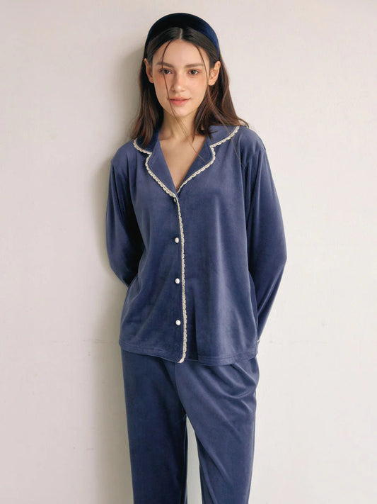 LUNALUZ WOMEN_Ronique Mink Spandex collar neck pajama LUNALUZ Pajama Set