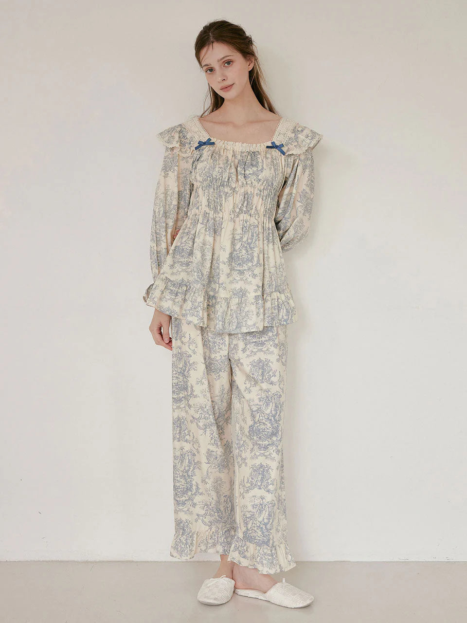 LUNALUZ WOMEN_Versailles squreneck modal cotton pajama set LUNALUZ Pajama Set