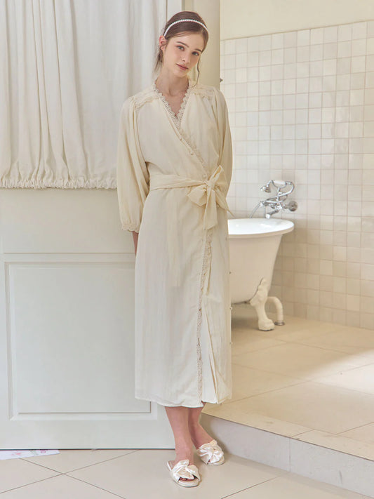 LUNALUZ WOMEN_Washed Wrap CATHY Robe Dress