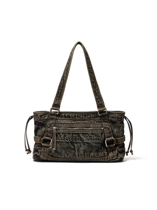 Matin Kim MATIN WASHED DENIM SQUARE BAG