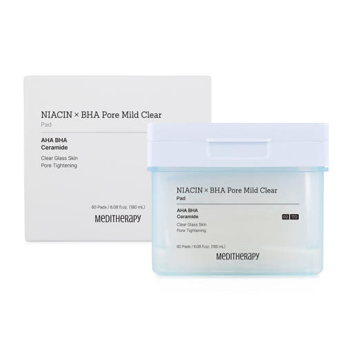 NIACIN X BHA Pore Mild Clear Pad 180ml/60ea, MEDITHERAPY