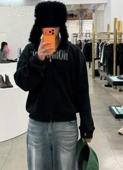 NOMANUAL NM WAFFLE HOODED ZIP-UP (SEVENTEEN Mingyu wear)