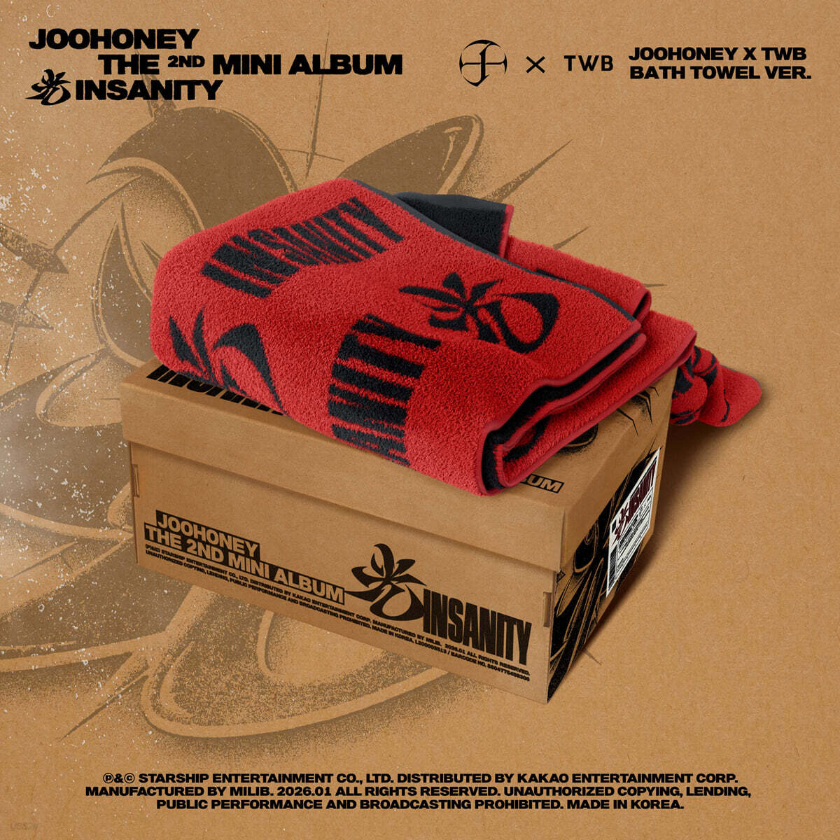 [PRE-ORDER] JOOHONEY - 2nd Mini Album INSANITY (JOOHONEY X TWB BATH TOWEL VER.) MONSTA X Merch Set