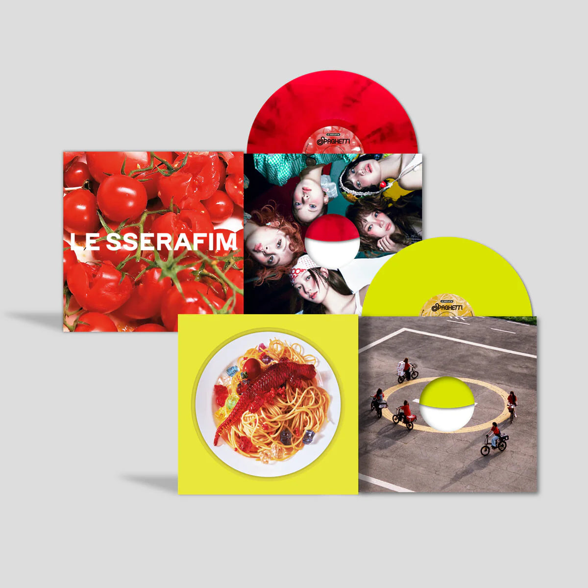 [PRE-ORDER] LE SSERAFIM - 1st Single Album SPAGHETTI (LP) (Random Ver.) LE SSERAFIM Merch Set