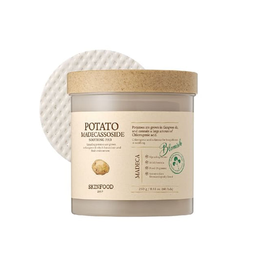 Potato Madecassoside Soothing Pad 250g/60ea, SKINFOOD SKINFOOD Toner Pad