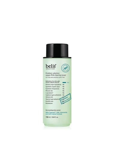 Problem Solution Vegan PHA Clearing Toner 150ml, belif belif Balancing Toner