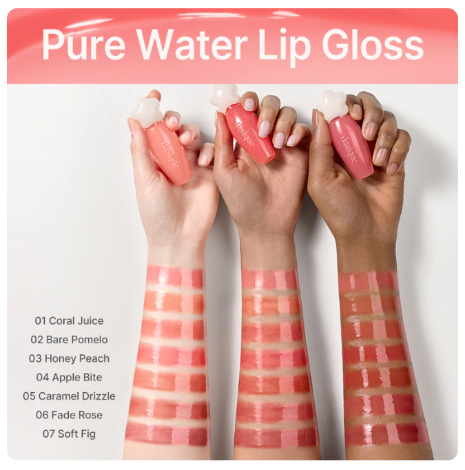 Pure Water Lip Gloss 2.6g (14colors), dasique dasique Lip Glosses