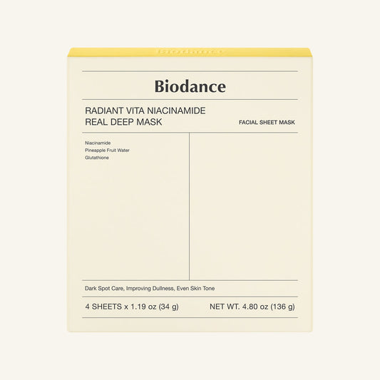 Radiant Vita Niacinamide Real Deep Mask 34g X 4ea, Biodance Biodance Jelly Sheet Mask