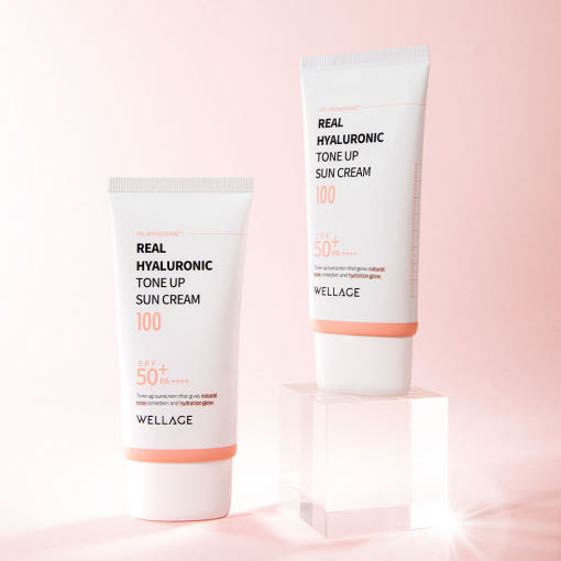 Real Hyaluronic Tone-up Sun Cream SPF50+ PA++++ 50ml, WELLAGE WELLAGE Sun Cream