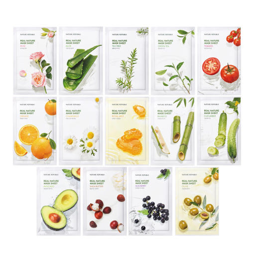 Real Nature Mask Sheet 23ml X 30ea (13type), NATURE REPUBLIC NATURE REPUBLIC Sheet Mask