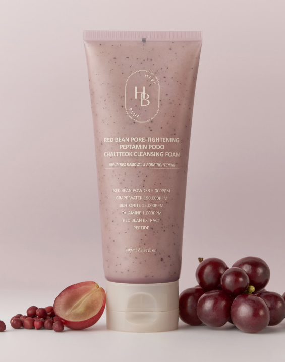  Red Bean Pore-Tightening Peptamin Podo Chaltteok Cleansing Foam 100ml, HEVEBLUE