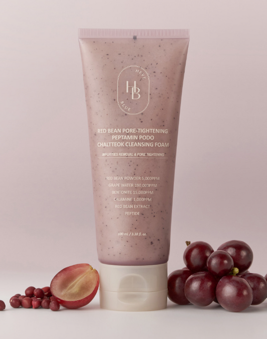  Red Bean Pore-Tightening Peptamin Podo Chaltteok Cleansing Foam 100ml, HEVEBLUE