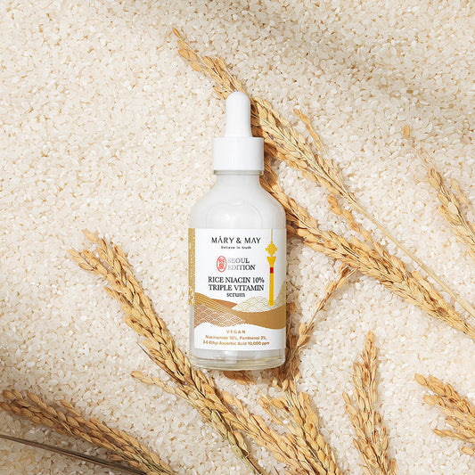 Rice Niacin 10% Triple Vitamin Serum 80ml, MARY & MAY MARY & MAY Brightening Serum