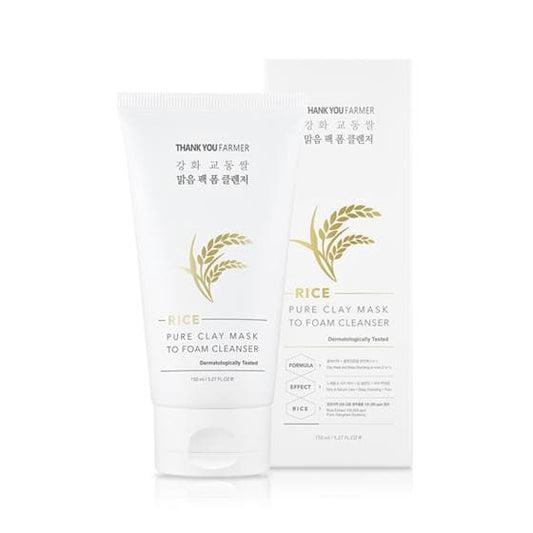 Rice Pure Clay Mask to Foam Cleanser 150ml, THANK YOU FARMER THANK YOU FARMER Cleansing Foam